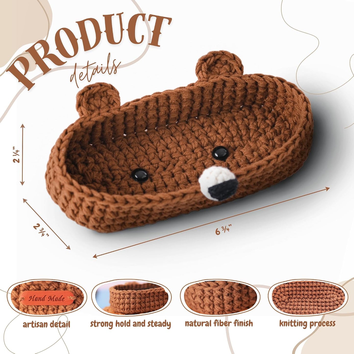 HandMade Premium Bear Crochet Glasses Holder