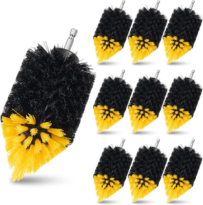 10 Pack Tile Corner Drill Brush Heads Bulk, 1/4 Inch Hex Shank Nylon Drill Brush Attachments for Grout Shower Door Tracks Bathroom Kitchen Bathtub Sink Tiles Corner Cleaning