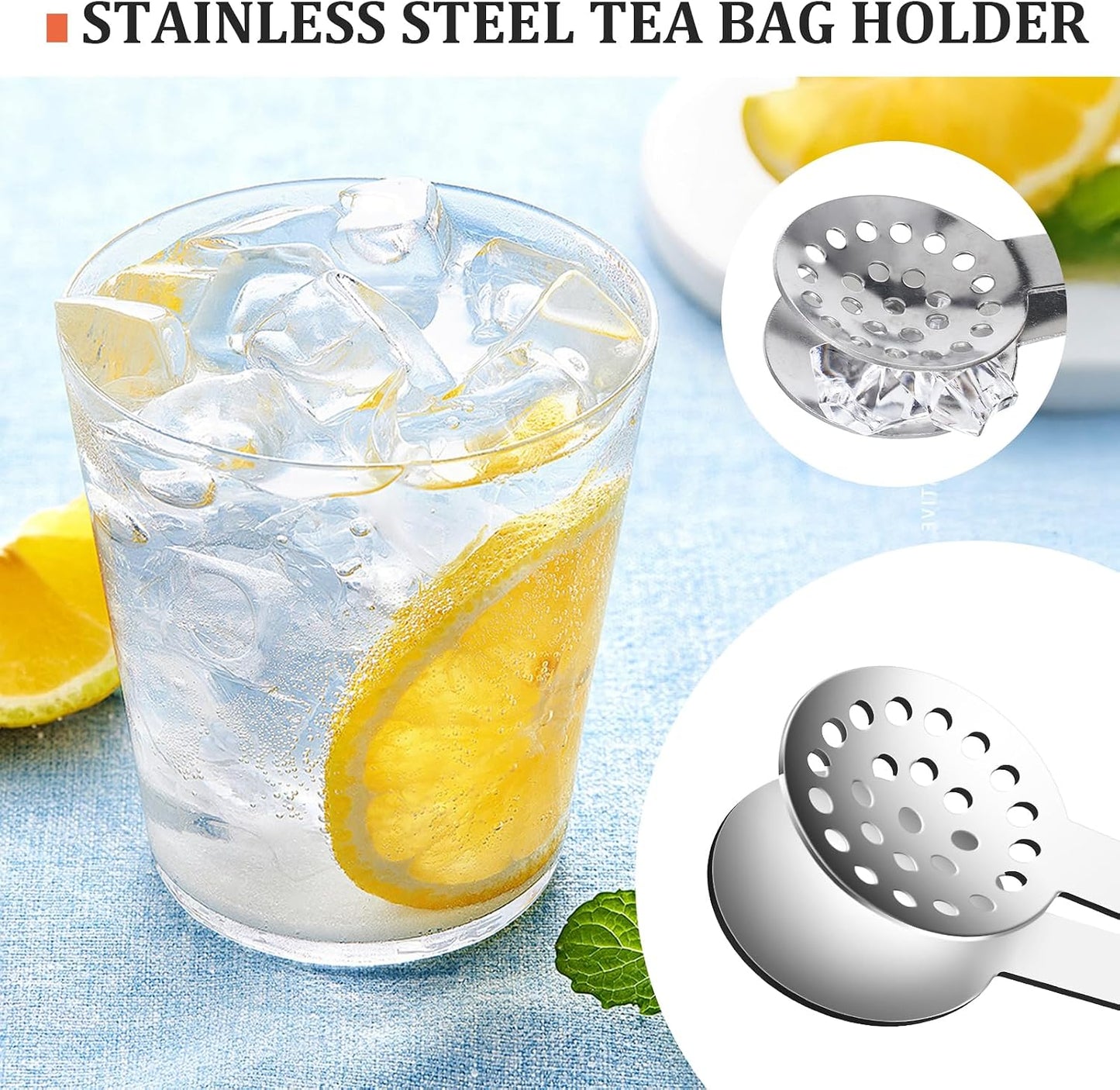 Metal Tea Bag Squeezer tool, Stainless Steel Tea Tongs Tea Filter Coffee Spoon Clamp Teabag Squeezer for Gripping Loosing Ice Sugar Lemon Slice