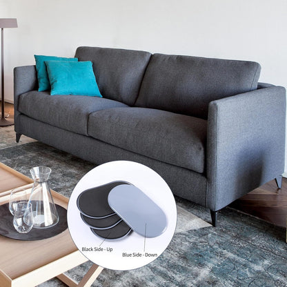 Reusable Large Furniture Movers Sliders for Carpet and Hardwood Floors-8 Pack 9-1/2" Oval Moving Pads Protector for Heavy Duty Sofa Bed Table Desk,Quickly and Easily Move Any Item, Beige