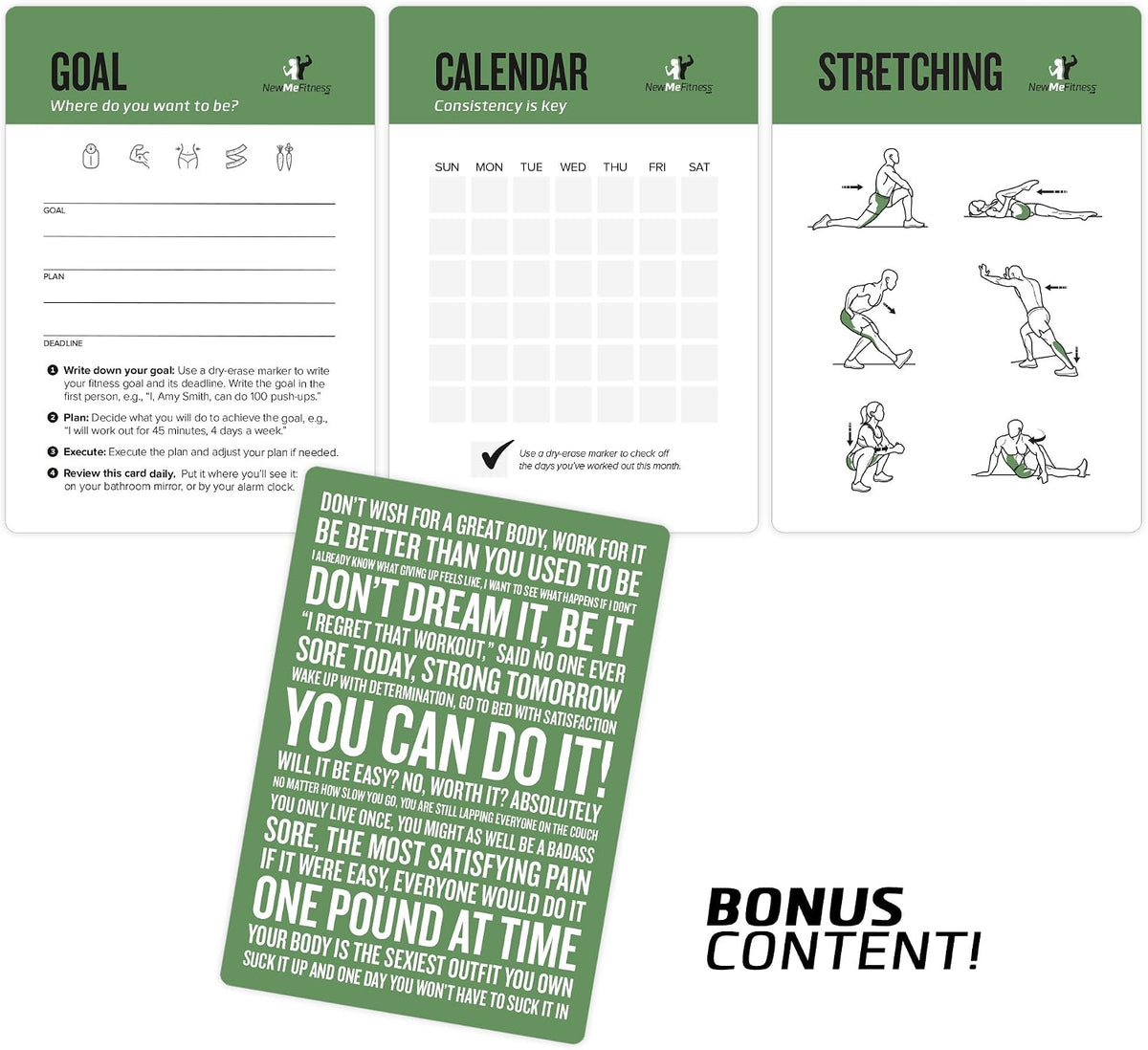NewMe Fitness Pilates Workout Cards, Fitness Deck for Women and Men