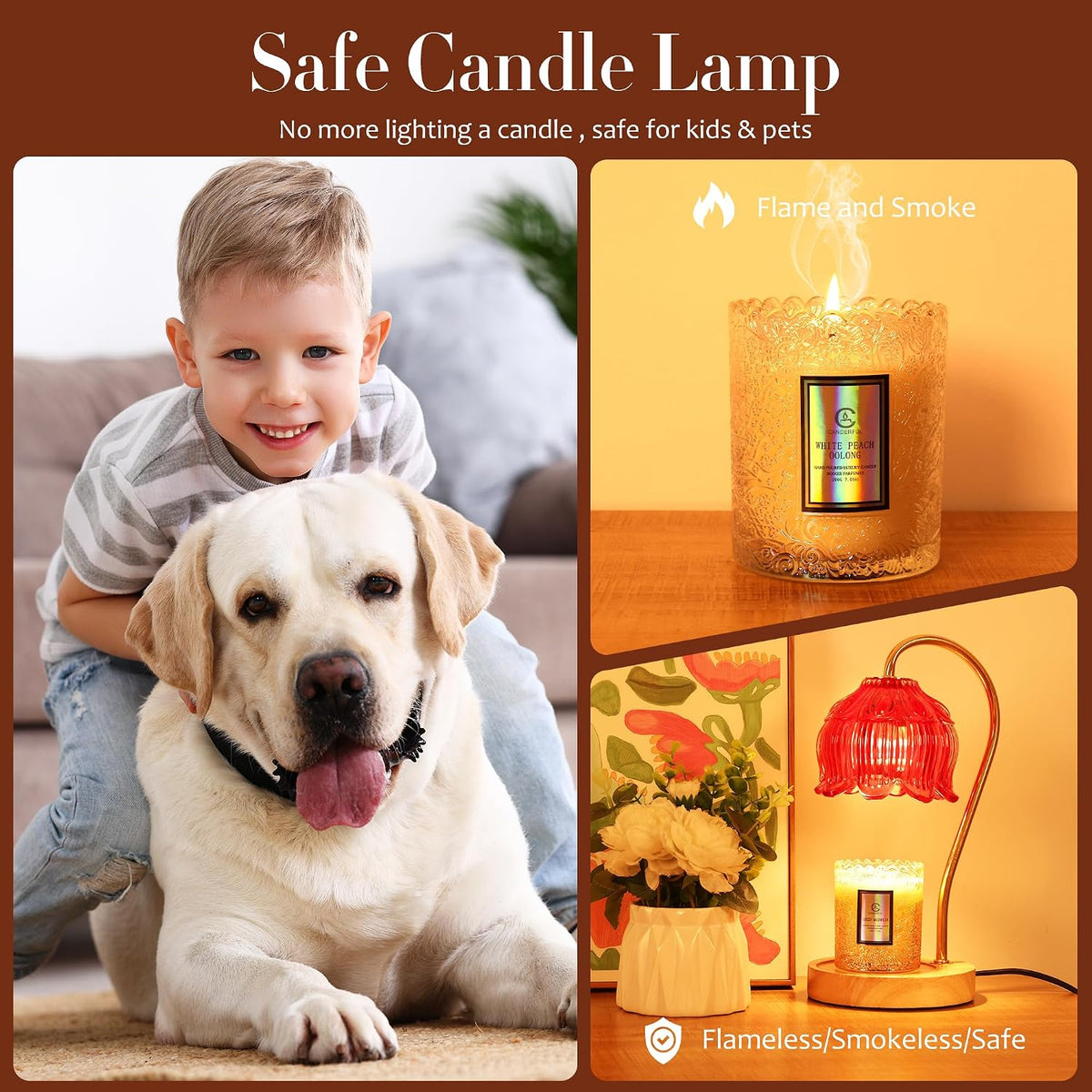 Flower Candle Warmer Lamp with Timer & Dimmer