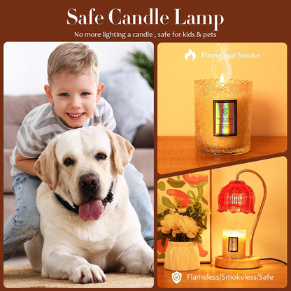 Flower Candle Warmer Lamp with Timer & Dimmer