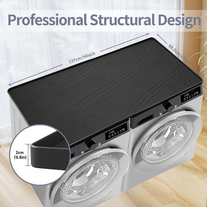 Washing Machine Pan, Drain Pan, Large 33×30/4 LBS Silicone Drain Pan, Waterproof Non-Slip Drip Tray with Raised Edge, Anti-Vibration Floor Leak Protector for Washer, Dryer and Laundry Room