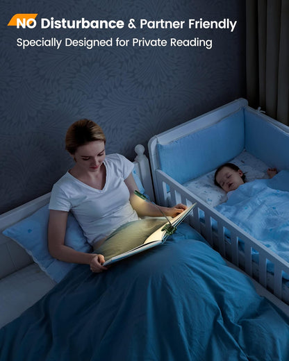 Glocusent Willow Book Light for Reading in Bed, 10 LED Bright Reading Light | 3 Colors & 3 Brightness, Rechargeable, 80Hrs, Lightweight, Clip on, Christmas Stocking Stuffers, Gifts, Book Lovers, Reader