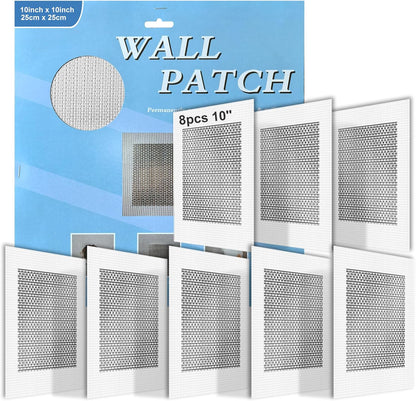 8Pcs 6 Inch Drywall Patch, Wall Repair Patches Wall Hole Repair Patch | Wall Patch for Aluminum Metal Sheetrock Ceiling, Self-Adhesive Fiberglass Repair Kit(6"x 6")