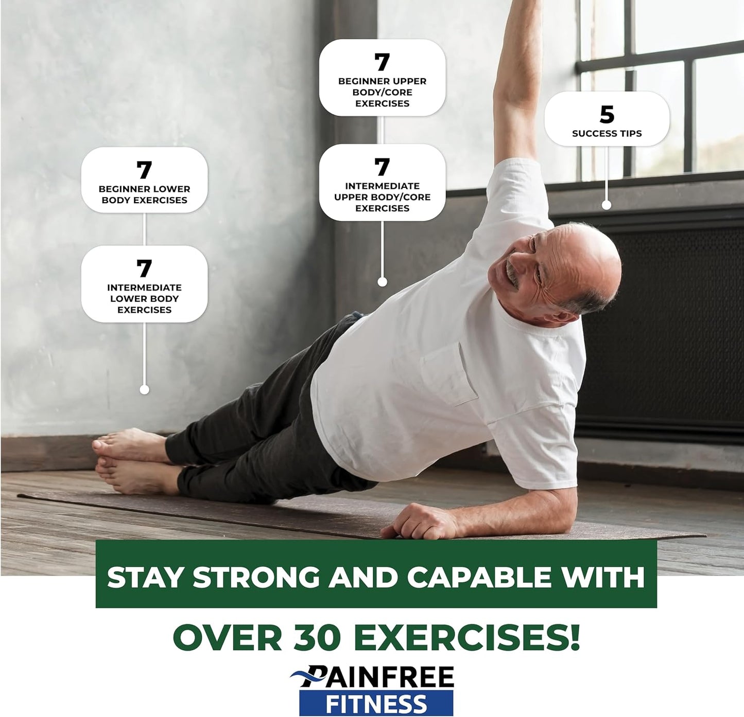 30 Exercise Cards Balance & Stability 3X5'' - Training Exercise Deck of Cards for Women & Men - Beginner to Intermediate - QR Video Guides & Inclusive Artwork - Tear-Resistant