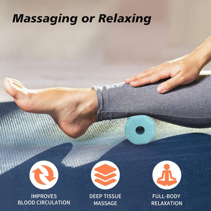 Foot Massager Roller Set for Plantar Fasciitis, Arch and Heel Pain Relief | Includes Foot Roller, lacrosse and spiky massage balls for deep tissue trigger point muscle therapy and neuropathy relief
