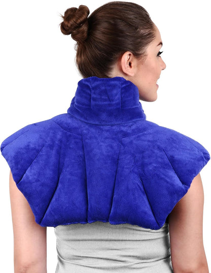 Microwavable Heating Pad for Neck, Shoulders, and Back by Joy & Grace | 5 Lb Weighted Neck & Shoulder Wrap | Moist Heat Therapy Pack for Relaxation and Comfort | Soft Micro-Mink Cover | Scented Gray
