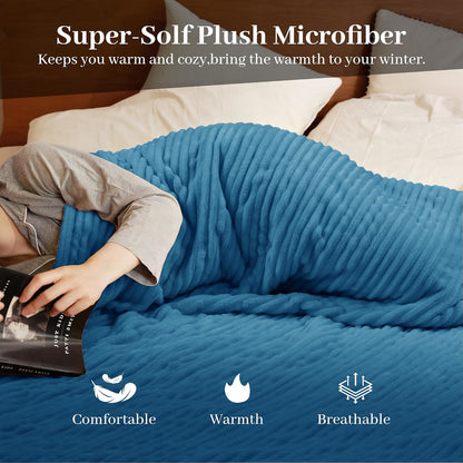 Texciting Heated Blanket 50"X60",Soft Electric Blanket,ETL Certified,Grey