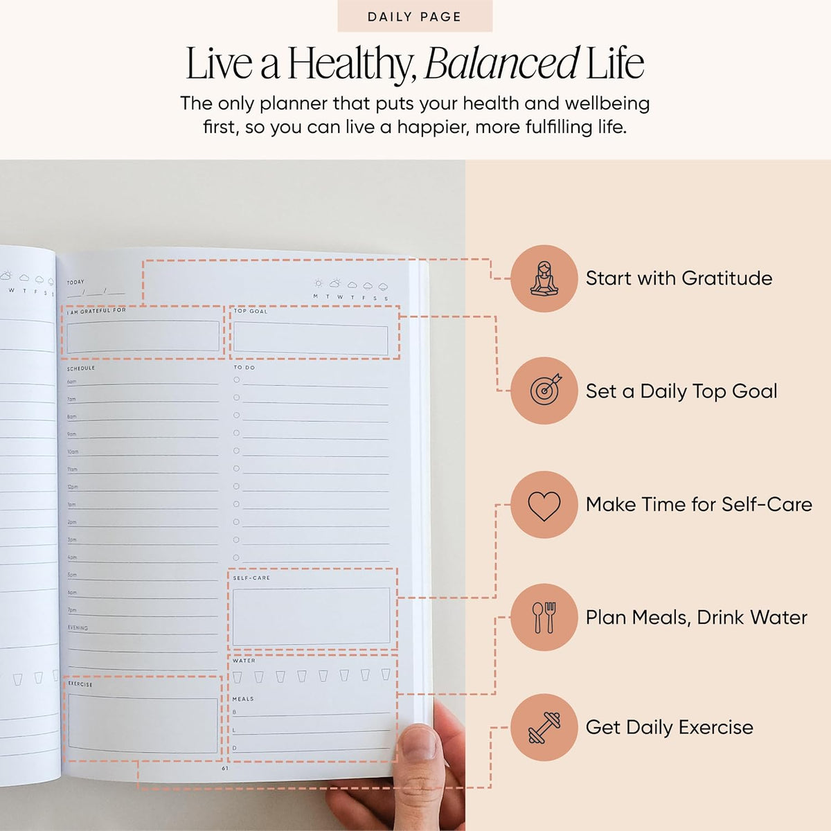 The Self-Care Planner by Simple Self - Undated 6 Month Life Planner - Daily, Monthly, Weekly - Focus on Wellness, Productivity, Achieving Goals, and Happiness (Abstract, Daily Edition: 13-Weeks)