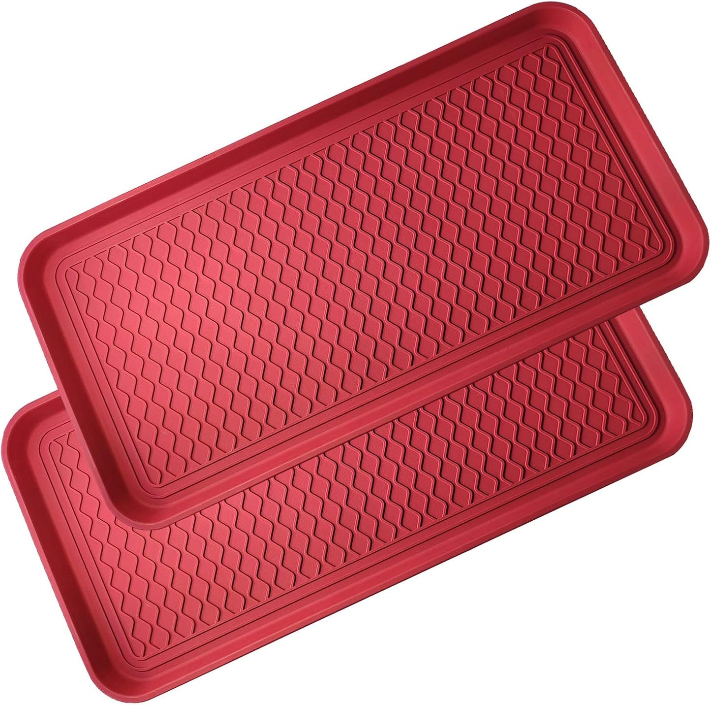 Large Multifunctional Boot Tray 2 Pack Boot Mat Washable Indoor or Outdoor Tray Mat Doormats for Shoes Boots Plants Pots Paint Tins Pet Bowls Car Storage, 30 x 15 x 1.2 Inches