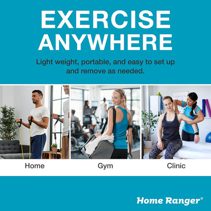HomeRanger Premium Shoulder Pulley System - Original Version, Model 240 - Ergonomic Handles and Web Strap for Secure Over-The-Door or Side Attachment - Easy Set-up, Range of Motion Exercise Device