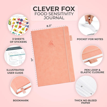Clever Fox Food Sensitivity Journal & Symptom Diary, 8.5x11 Purple