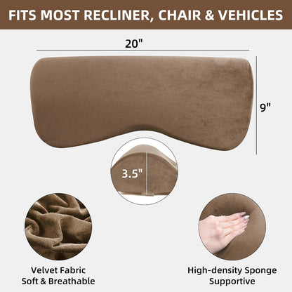 HOMBYS Cervial Neck Pillow for Recliner, Foam Headrest Cushion for Sleeping, Medium Firm Neck Support for Couch, Office Chair and Car, Non-Slip Backing and Elastic Straps, Dark Grey