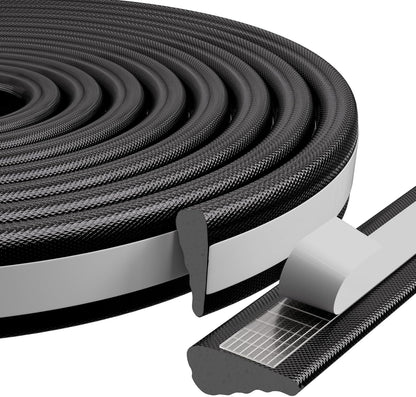 3 Pack*16.4 Ft Self-Adhesive Wedge Foam Window Weather Stripping Door Seal Strip, Soundproof Exterior Front Door Frame Gap Filler, Draft Stopper Foam Tape Noise Light Blocker (Black)
