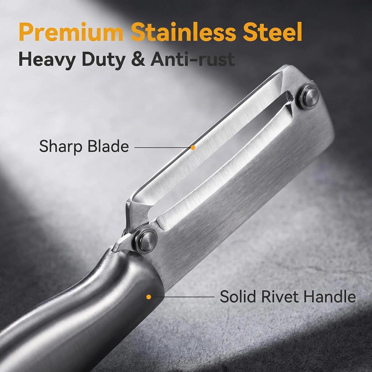 2-Pack Stainless Steel Vegetable Peeler Set - Zero Flex Professional Peelers, Commercial Grade Fruit & Vegetable Peelers for Kitchen, Dishwasher Safe, Rust Resistant