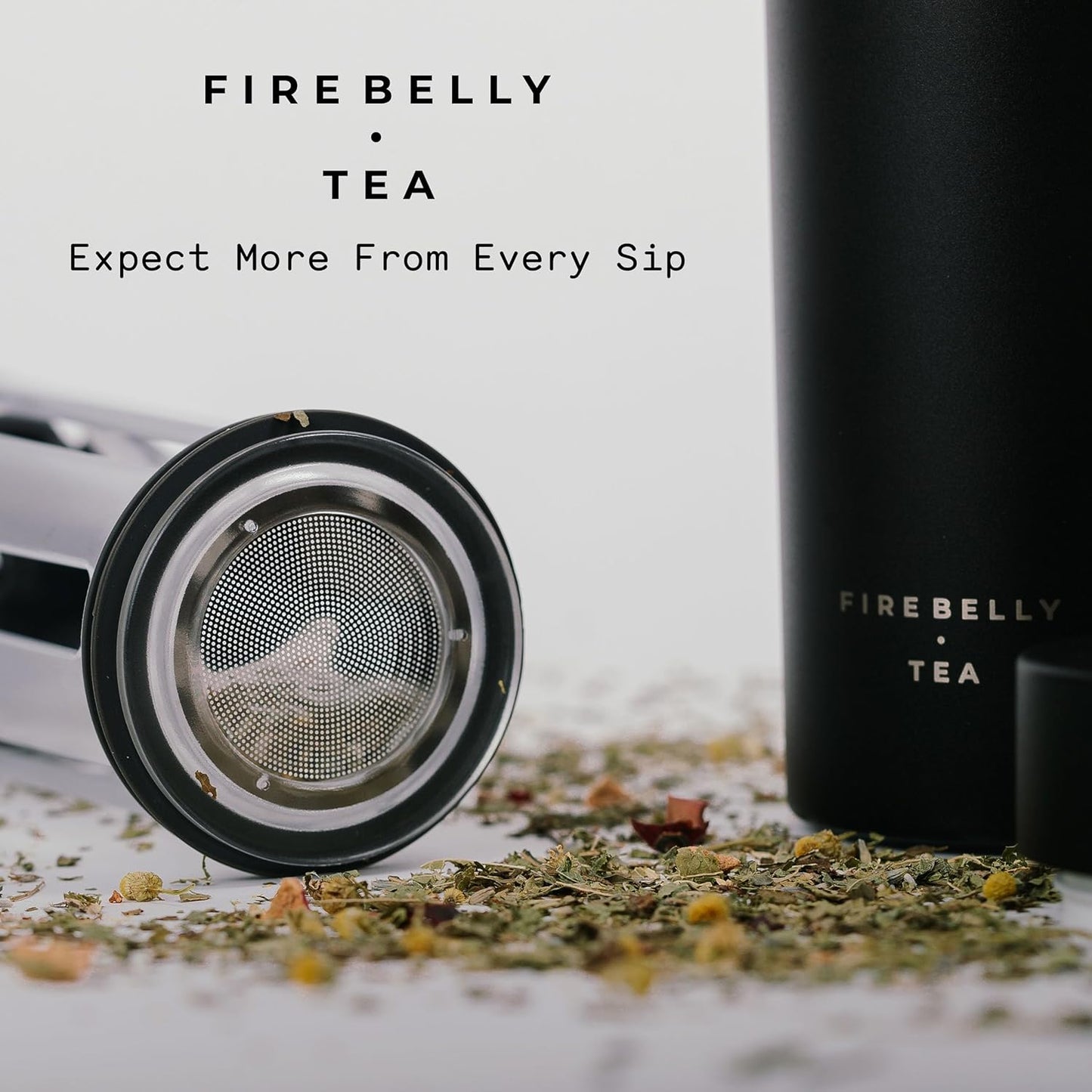 Firebelly Tea, Travel Tea Infuser Mug with Strainer, Insulated Tumbler for Loose Leaf Tea or Coffee, Leakproof Bottle for Hot or Iced Drinks, Stainless Steel Thermos with Lid, Salmon