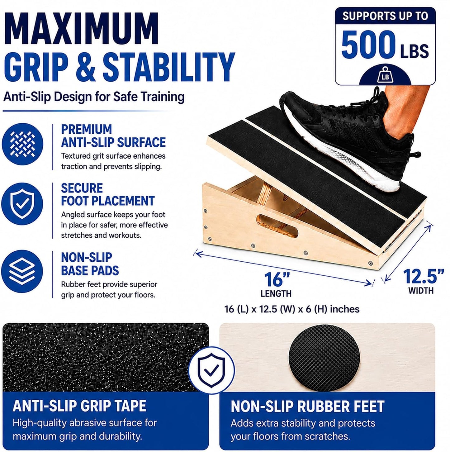 Professional Slant Board, Adjustable Incline Board and Calf Stretcher, Slant Board for Calf Stretching, Calf Stretcher Slant Board
