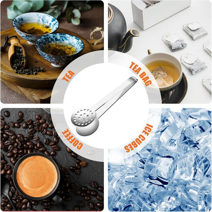 Metal Tea Bag Squeezer tool, Stainless Steel Tea Tongs Tea Filter Coffee Spoon Clamp Teabag Squeezer for Gripping Loosing Ice Sugar Lemon Slice