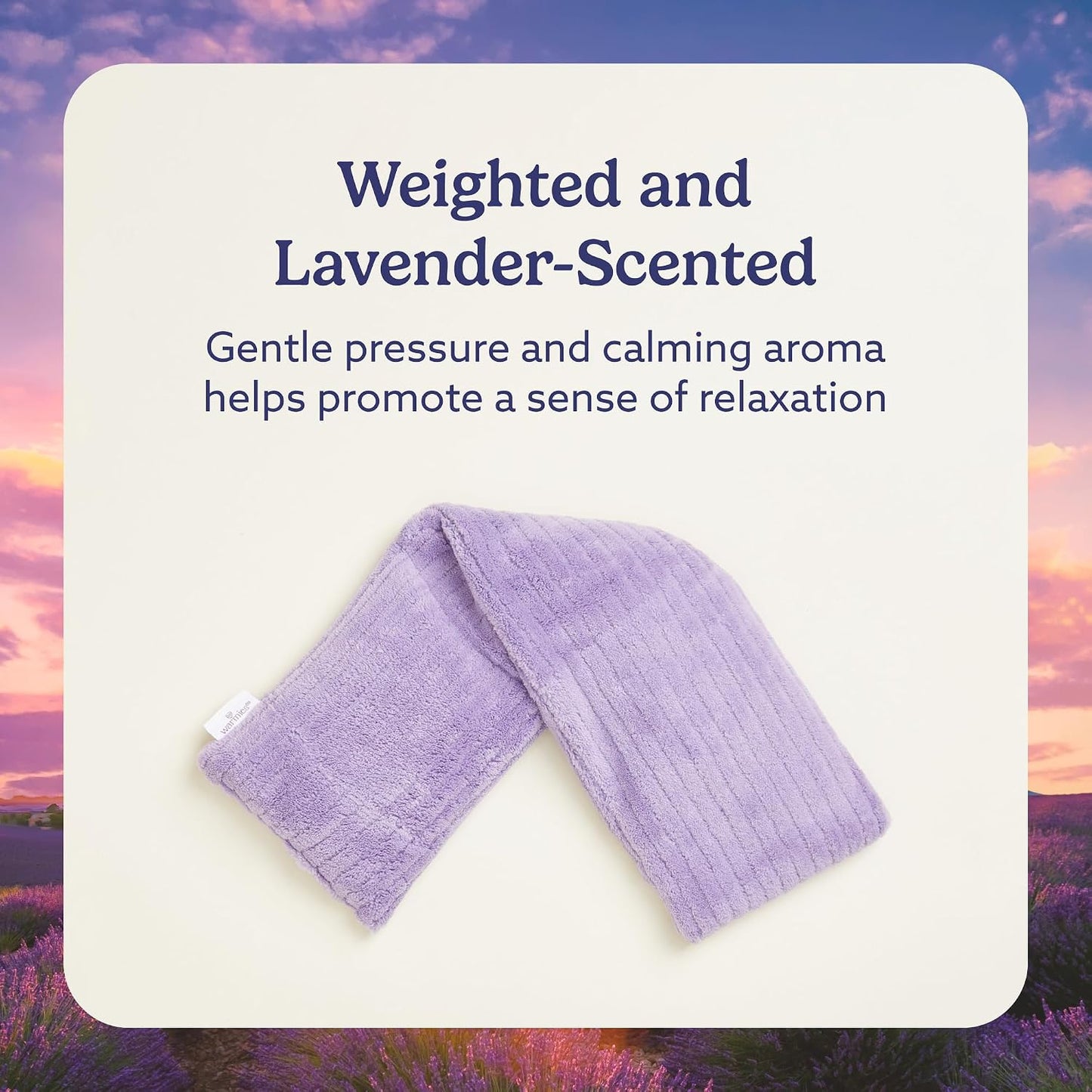 warmies Hot-Pak Microwavable Neck Wrap - Soothing Warm Compress with Scented Lavender - Cooling Neck Warmer for Relaxation - Microwave Heating Pad for Aches & Pains - Gray, Soft Cord, Pack of 1