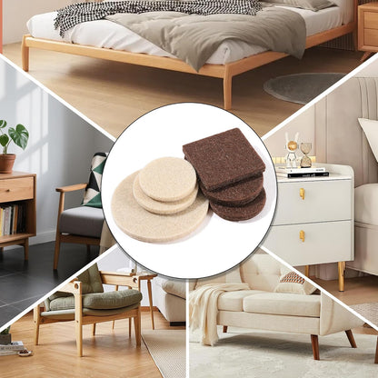 168 PCS Felt Furniture Pads - Self Adhesive Floor Protectors for Hardwood Floors, Anti Scratch Chair Leg Feet Pads, Furniture Sliders for Home Furniture Protection