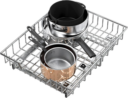 Simple Houseware Under Cabinet Pull Out Sliding Shelf, 21" Dx11 W, Chrome