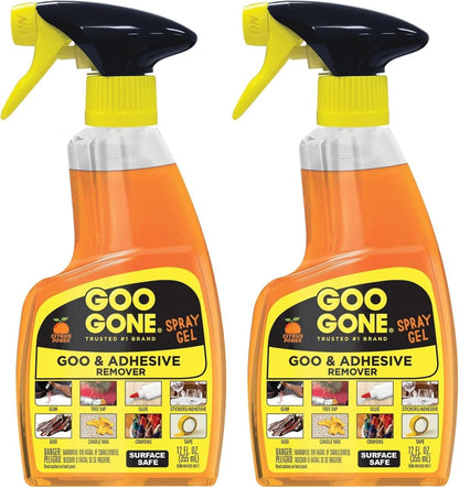 Goo Gone Spray Adhesive Remover Gel, 6 Pack, Removes Glue, Stickers, Tape Residue, Grease, Gum & Wax, Adhesive Spray with Citrus Cleaning Power for Hard Surfaces, Carpets & Fabrics