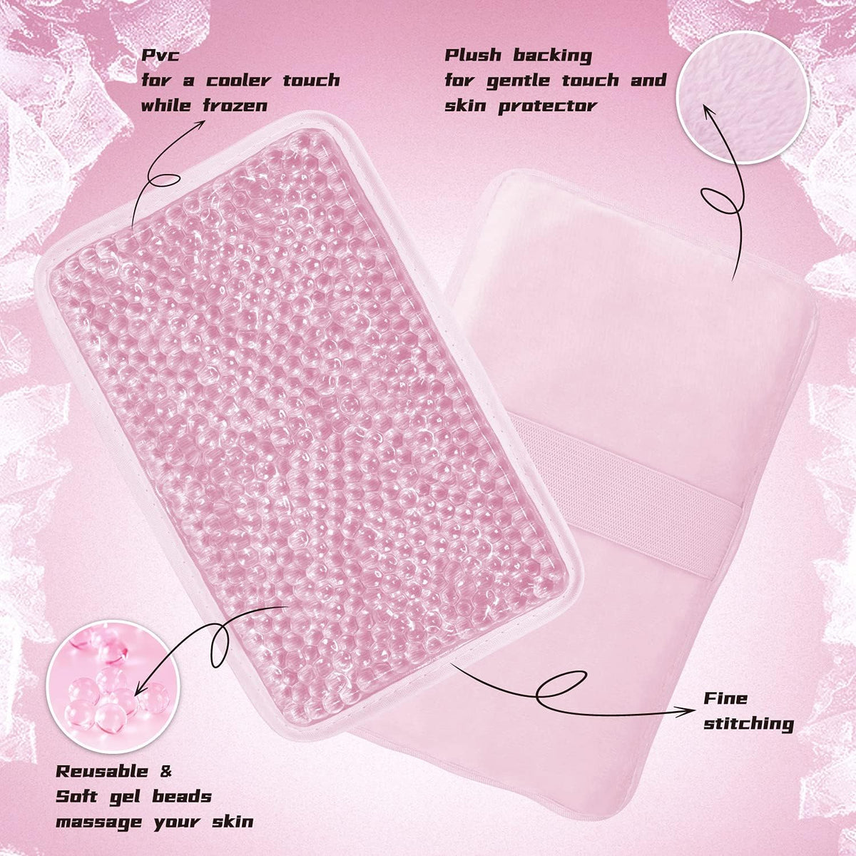 Gel Ice Packs for Injuries Reusable 2 Packs Hot Cold Gel Wrap with Strap
