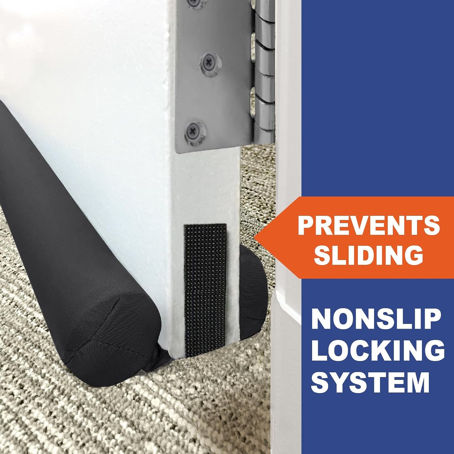 Twin Draft Guard Hug N Fit, Original Dual Draft Stopper Instantly Blocks Air from Entering, Water Repellent, Fits 28”-36” Length with 1.5” Energy Saver Tube