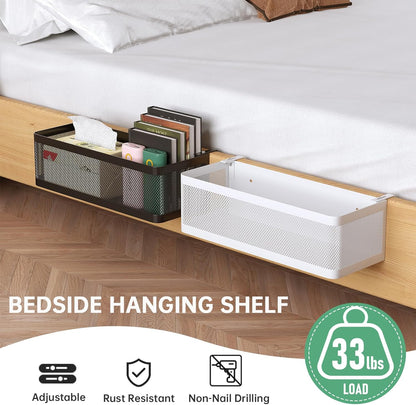 Bedside Caddy Shelf for Bunk Bed, White, L13.78in*W5.12in*H3.94in
