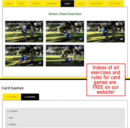 Stack 52 Suspension Exercise Cards Mega Pack | Suspended Bodyweight Resistance Workout Game. Video Instructions Included. Fun Home Fitness Program.