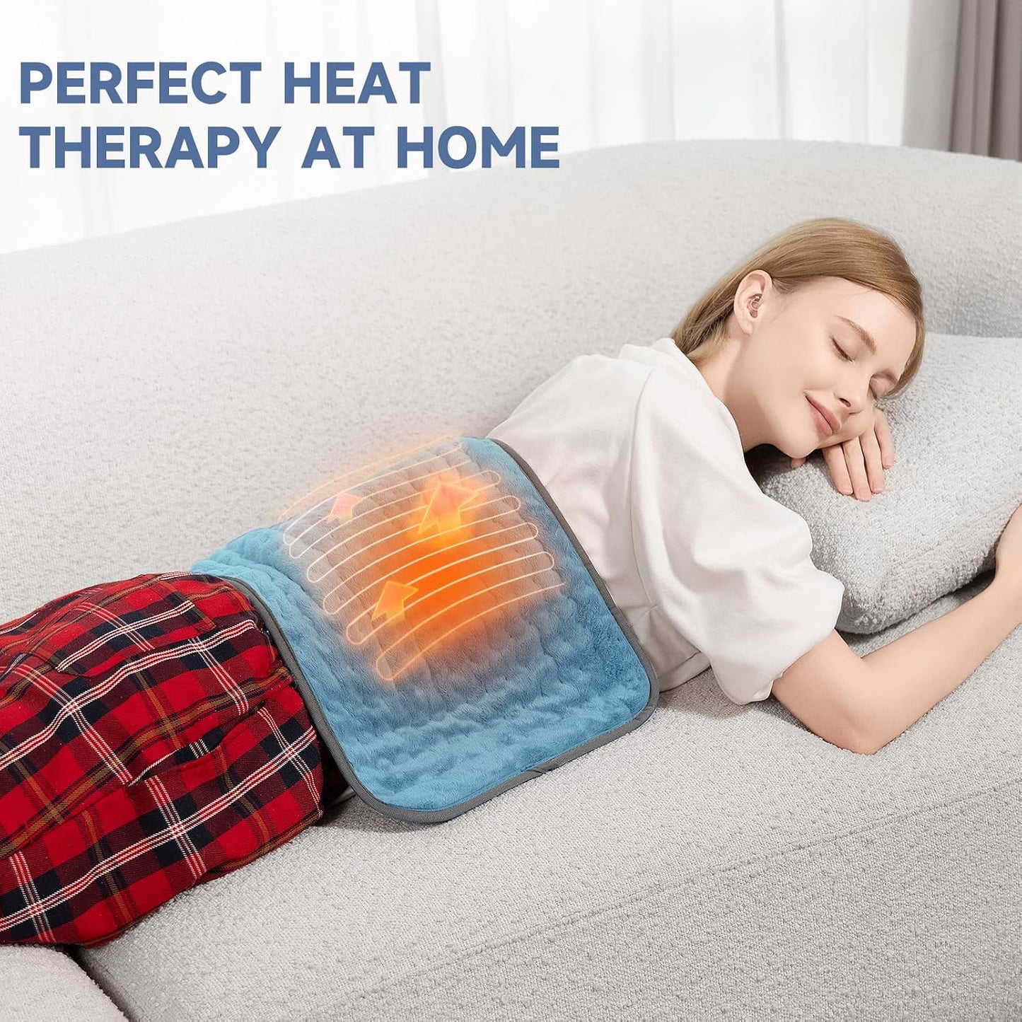 Heating Pad for Back, Neck, and Shoulder Pain Relief, Electric Heat Pad with 6 Heat Levels, Moist Heat Option, Auto Shut-Off, Birthday Christmas Gift for Women Men Mom Dad Grandma, Gift for her
