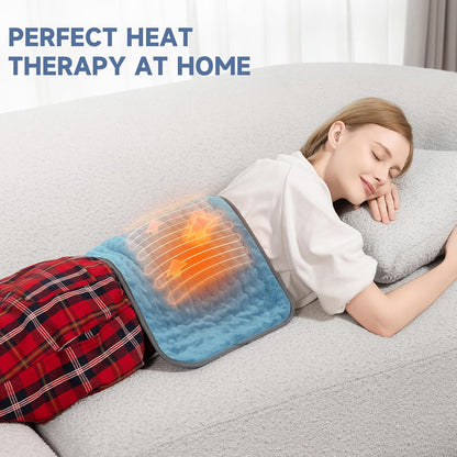 Heating Pad for Back, Neck, and Shoulder Pain Relief, Electric Heat Pad with 6 Heat Levels, Moist Heat Option, Auto Shut-Off, Birthday Christmas Gift for Women Men Mom Dad Grandma, Gift for her