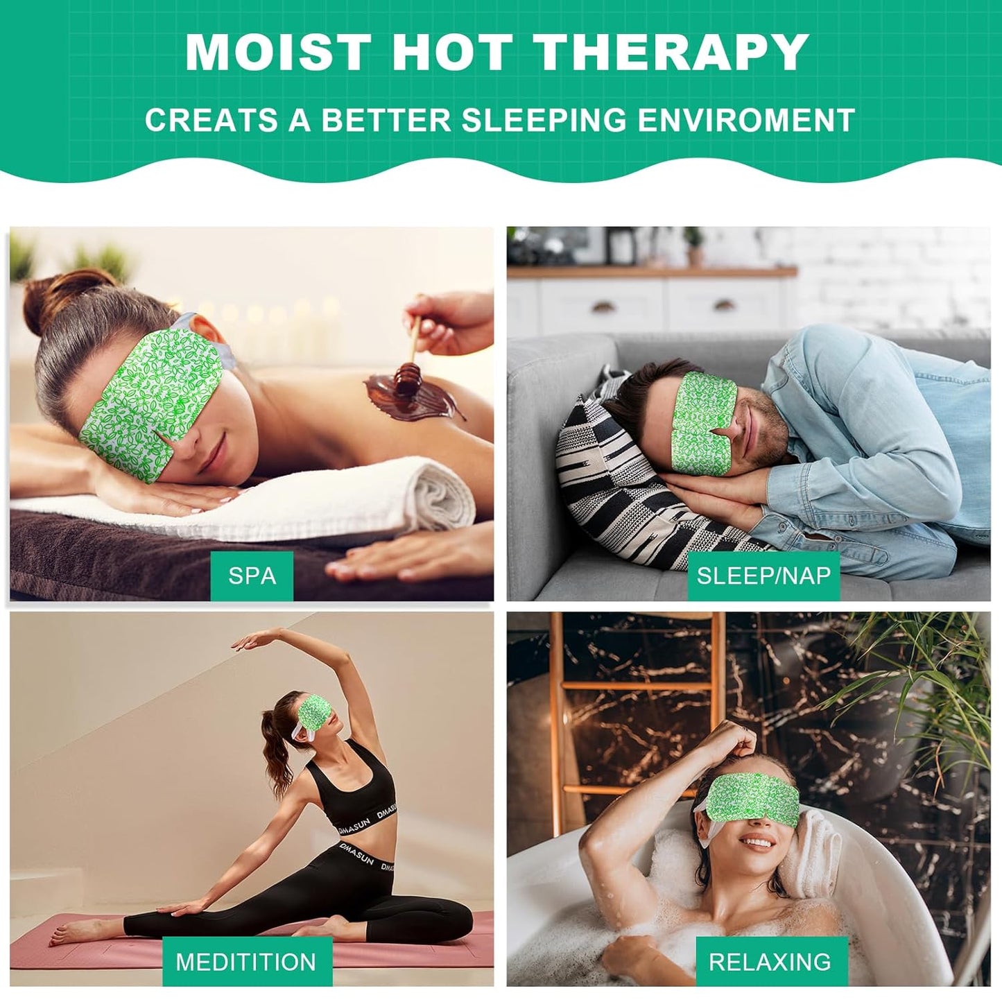 16 Packs Steam Eye Mask,Warm Eye Compress for Dry Eyes Sleep Mask,Hot Auto Heated Eye Masks Relaxing Items for Women Moist Heat for Eyes Soothing Eye Fatigue,Disposable EyeMask for SPA Essentials