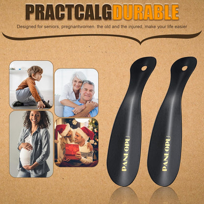 Metal Shoe Horn 7.5Inch Portable Stainless Steel Fashion Travel | Rust-resistant Ergonomic Curved Design Compact Size