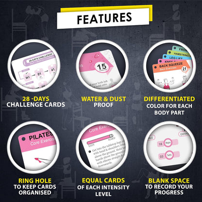 Flexies Chair Yoga Workout Cards – 58 Seated Exercise Cards for Beginners & Seniors | 28 Day Chair Workout Chart for Weight Loss, Strength, Flexibility & Balance