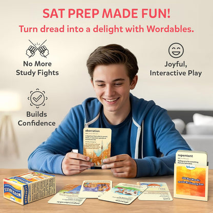 Skillmatics Vocabulary Flash Cards, SAT Prep – Wordables Level 3 | Screen-Free, Spelling Game, Learn 100 words with Wordplay, Visuals, & Soundplay, Learning Gift for Ages 8, 9, 10 & Up