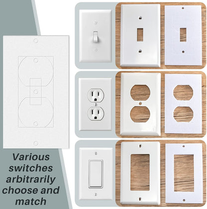 Tondiamo 40 Pcs White Wall Insulation Gasket Rectangle Wall Plate Outlet Sealers Foam Replacement Weatherproof Gasket Sealer Energy Saving for Electrical Outlet Plates Switch Covers