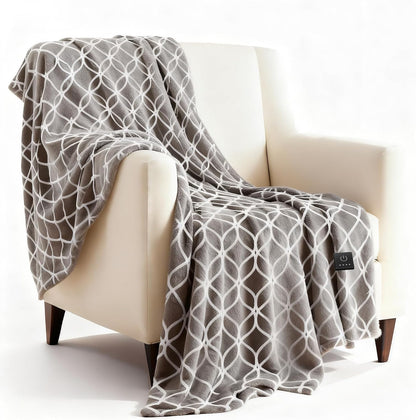 Heated Blanket Electric Throw Blanket with Built-in Button Controller 50"x60" One-Touch Ultra Cozy Soft Warm Heating Electric Blanket with 4 Heat Levels & 4 Hours Auto-Off Overheat Protection