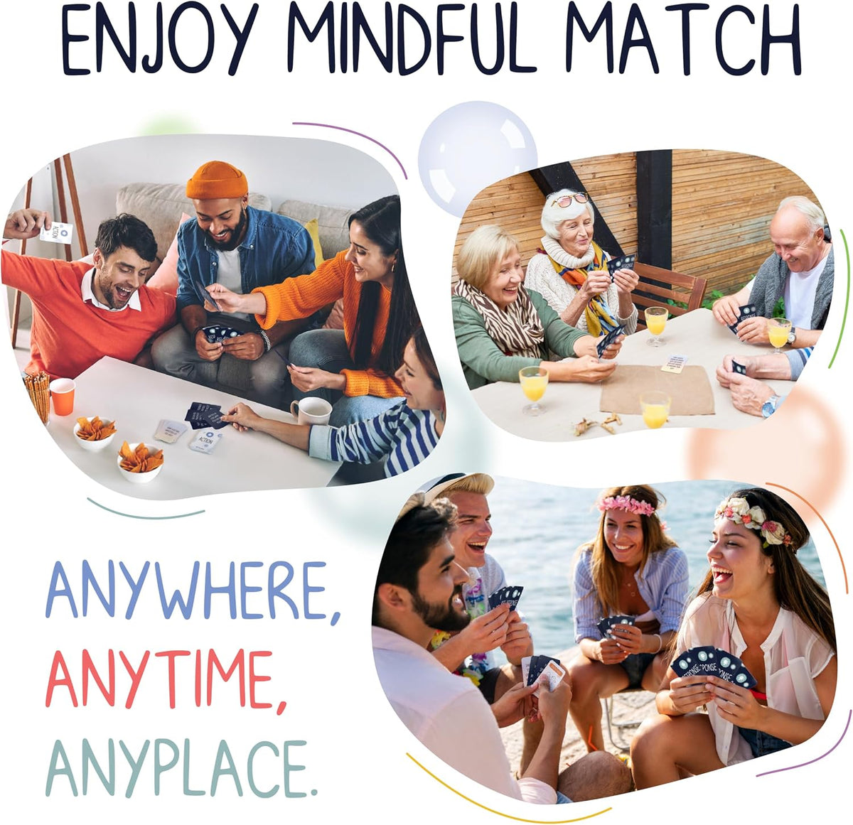 BEST Mindful Match | 500 Card Game for Adults, Teens, & Kids | Fun Family Party Game | Board Games for Adults | Mindfulness Conversation Cards | Couple Gifts | Ice Breaker for Date Night & Game Night