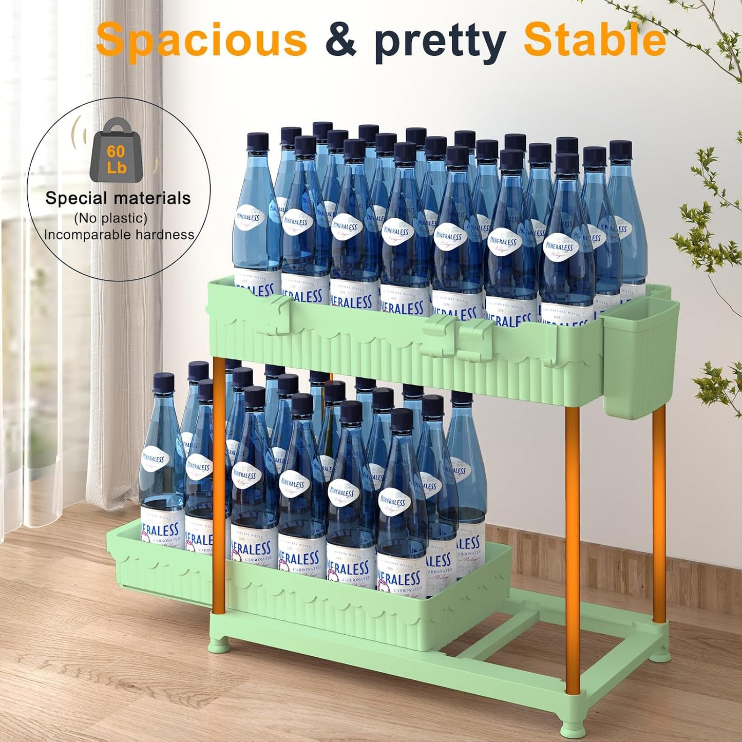 3-Pack 2-Tier Under Sink Organizers with Sliding Drawers | Multi-use kitchen & bathroom storage, 12.8 inch black cabinet organizer, space-saving sliding drawer design.