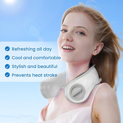 Neck Cooler for Hot Weather, Reusable Wearable Ice Water Neck Wrap with Wide Mouth for Ice Cubes, U-Shaped Cooling Neck Pack for Summer Heat, Outdoor Work, Sports, Travel & Hot Flashes, Blue