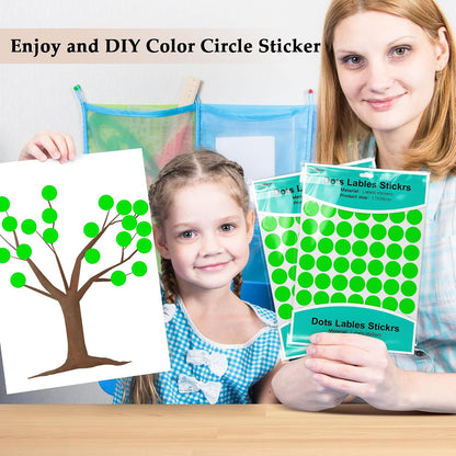 PARLAIM 1050 PCS Color Coding Labels Circle Dot Stickers,10 Color Style Colorful Coding Label Sticker for Office,Student Classroom