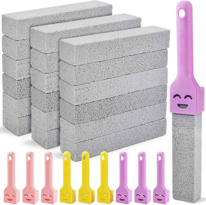 9 Pack Cleaning Pumice Stone Toilet Bowl Stick Cleaner with Handle Hard Water Ring Calcium Buildup Stains Remover Powerfully for Cleaning Toilet Bathtubs Kitchen Sink Grill Pools