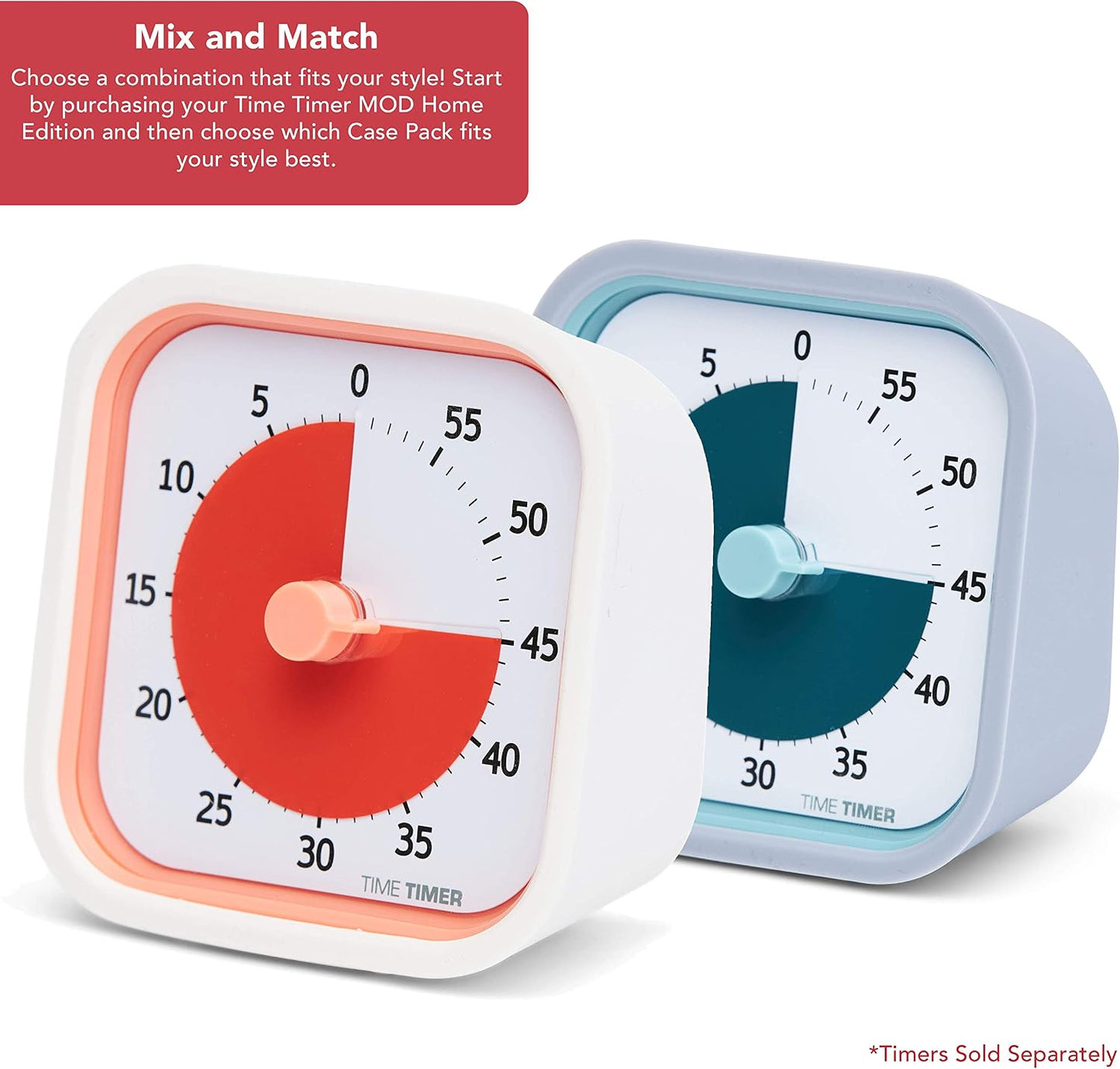 TIME TIMER Home MOD – 60-Minute Visual Timer Home Edition, Silent Operation Study Tool for Kids Desk, Homeschool Supplies, Office & Meetings (Fern Green)