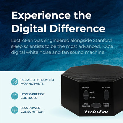 Adaptive Sound Technologies LectroFan Classic - Soothing Sound Machine for Sleep - Built-in Sleep Timer - Compact Design - Non-Looping Sounds - Speech Privacy - Black