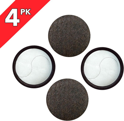 Super Sliders Secure Grip Formed Felt Movers for Furniture to Protect Hard Surfaces, 1.5", Walnut Brown (4 Pack)