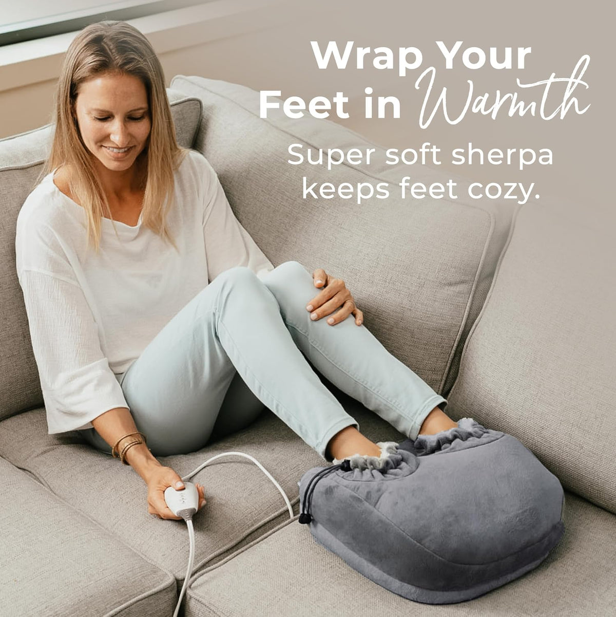 Pure Enrichment PureRelief Deluxe Foot Warmer, 4 Heat Settings, Universal Size