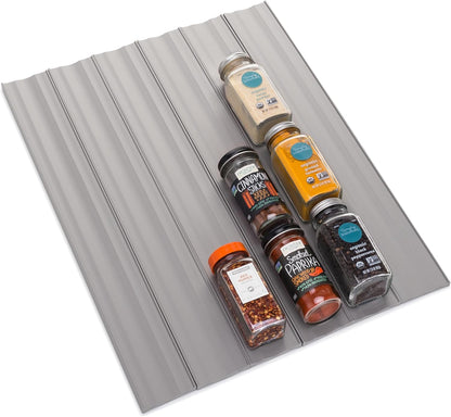 YouCopia SpiceLiner Spice Rack Drawer Organizer (Universal Fit 10’ Roll),Gray